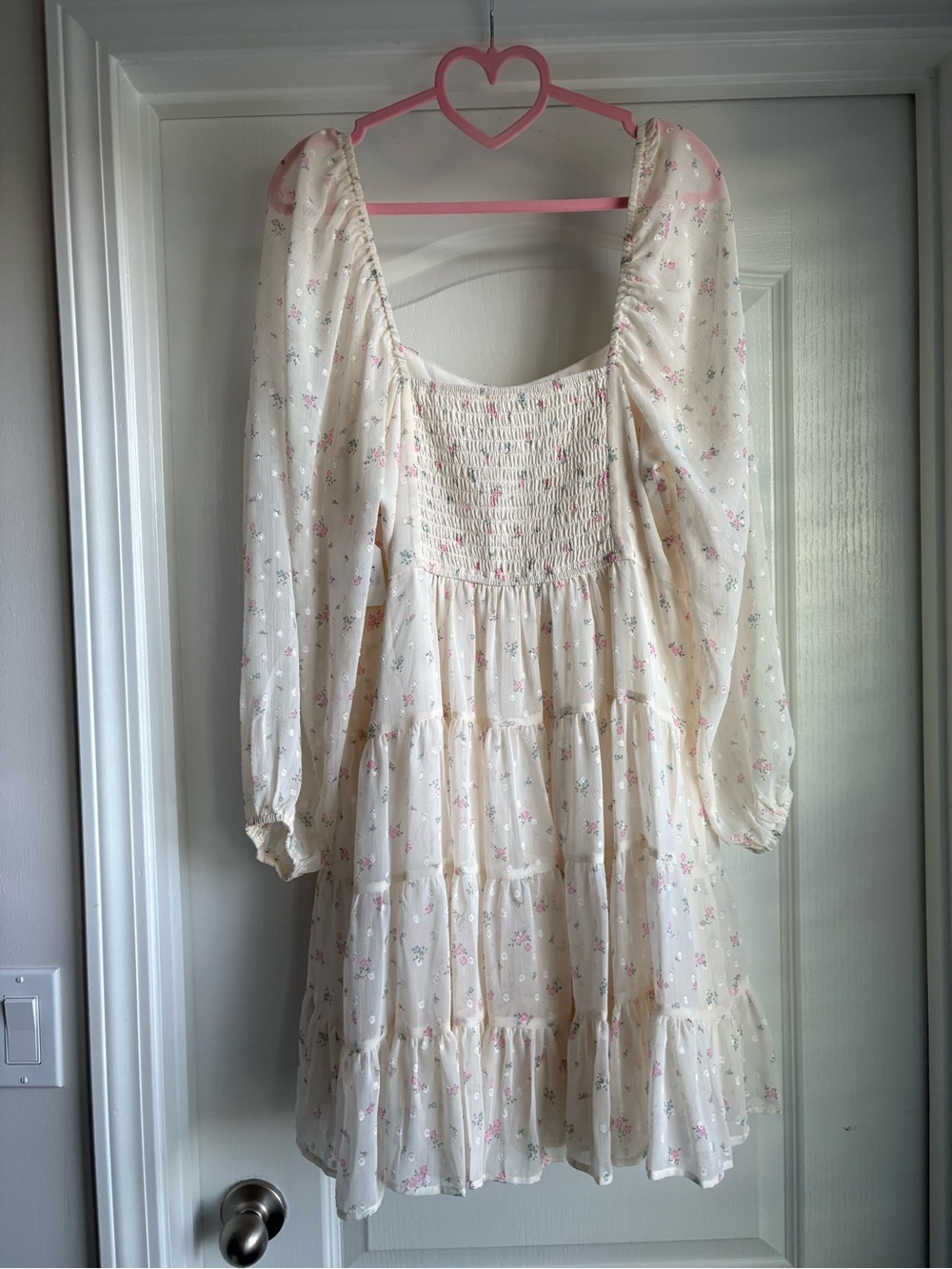 Altar'd State Cream Mini Dress with Pink Floral Print - Picture 6 of 8